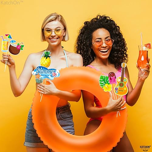 Miniatura 3 de 50 piezas, accesorios para cabina de fotos hawaiana tropical, accesorios para cabina de fotos Luau, decoraciones de fiesta hawaiana  Decoraciones de