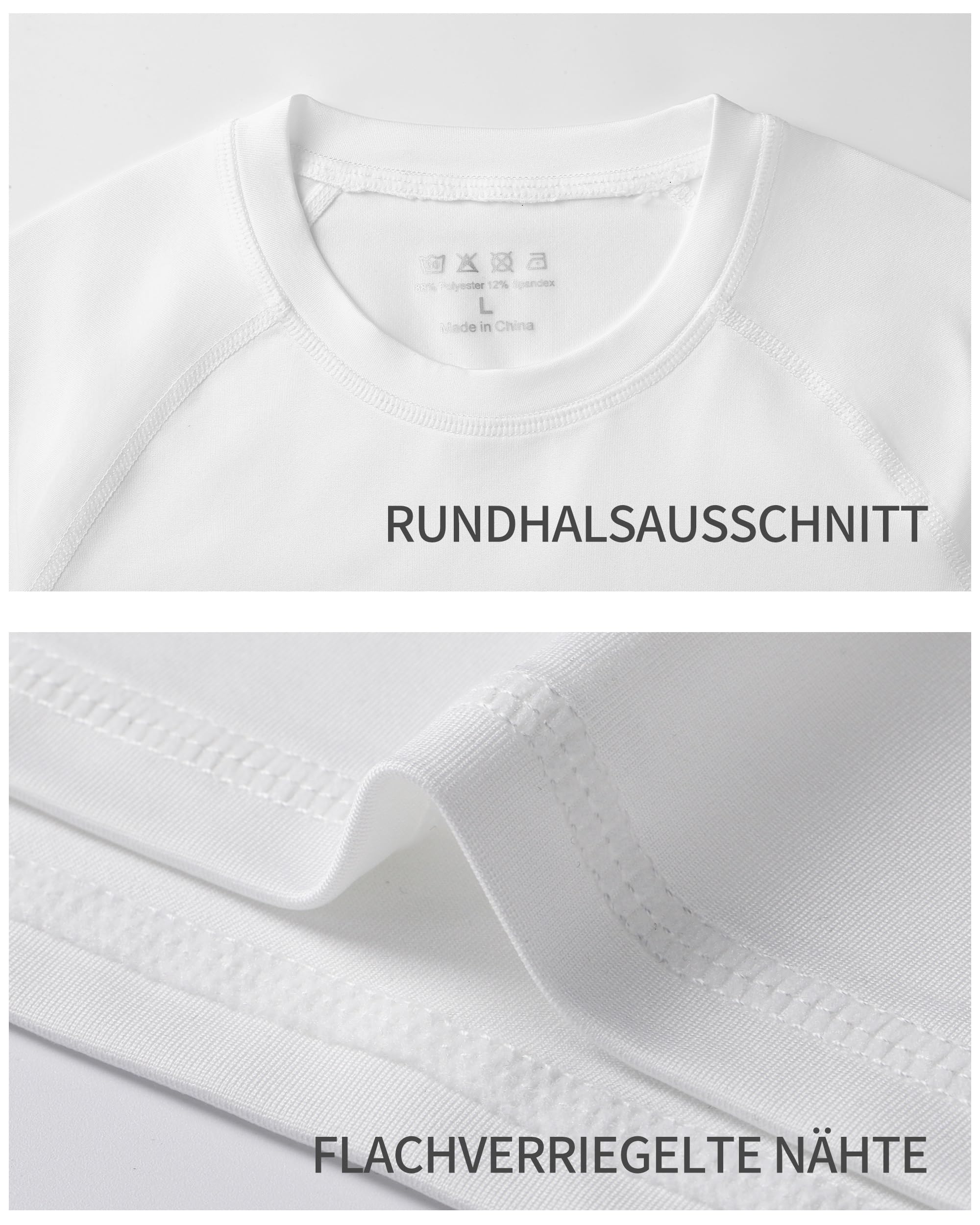 Roadbox Kompressionsshirts für Jungen 1-2 Pack, Sportshirt Langarm & Kurzarm, Atmungsaktives Unterziehshirt Kinder, Skiunterwäsche Fußball Laufen