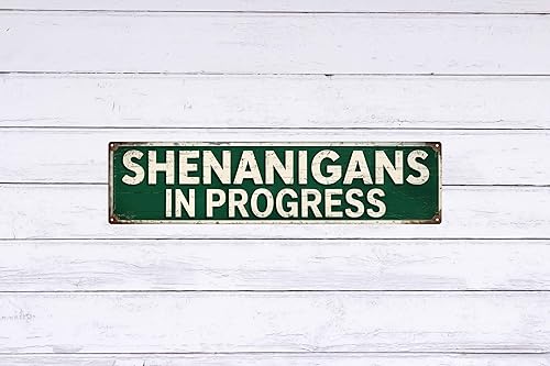 Miniatura 6 de Shenanigans in Progress - Letrero de metal para pared, decoración al aire libre, 4 x 16 pulgadas Shenanigans en progreso,Cruce de gatos,Casa para