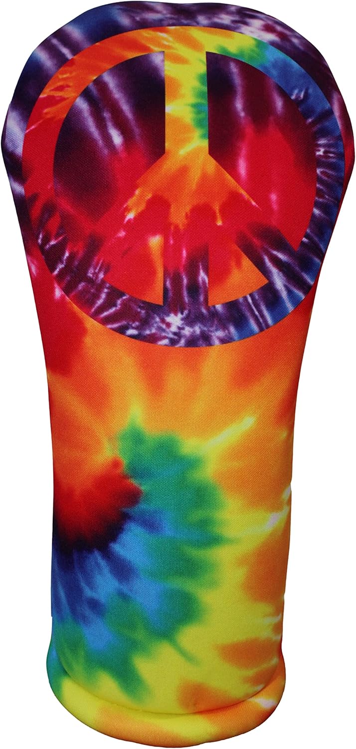 Tie Dye Peace Sign | Golf Club Headcover | Driver Fairway Hybrid-Sold Separately | Handmade in USA by BeeJo's