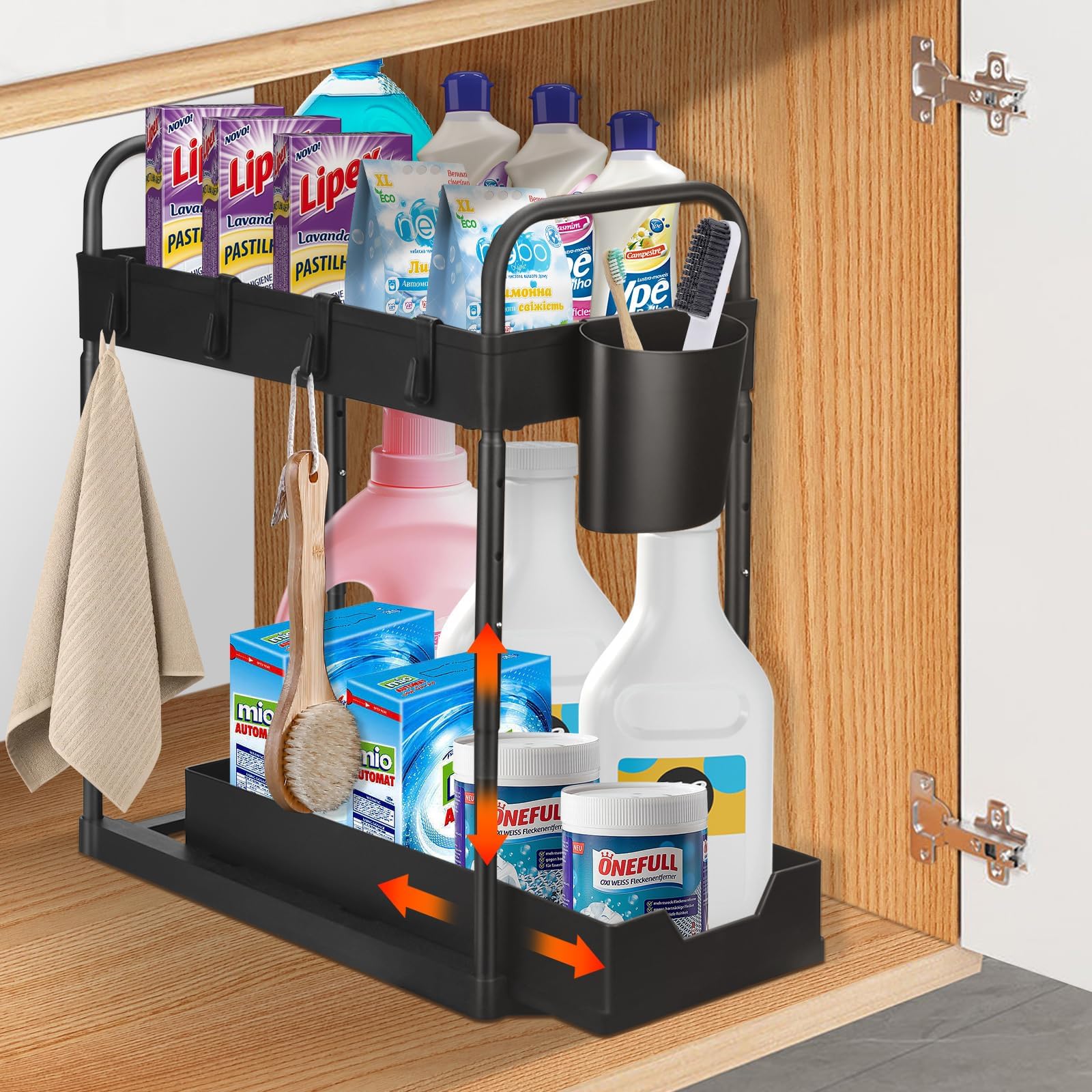 HELDENWERK Under Sink Shelf for Sink Base Height Adjustable