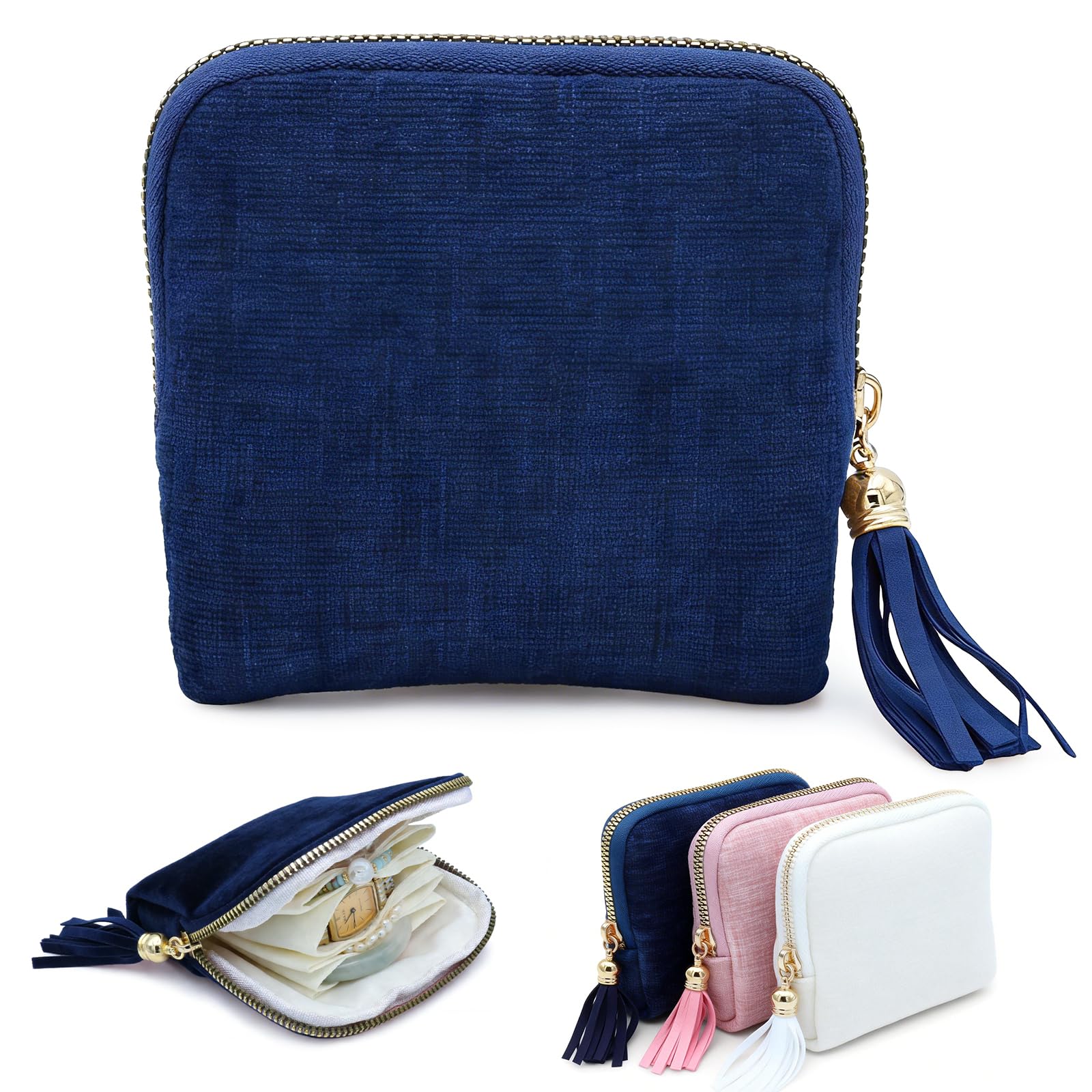 Inmorven Travel Jewelry Case Organizer Portable Travel Jewelry Organizer Jewelry Pouch for Journey Rings Crystal Bracelet Organizer with