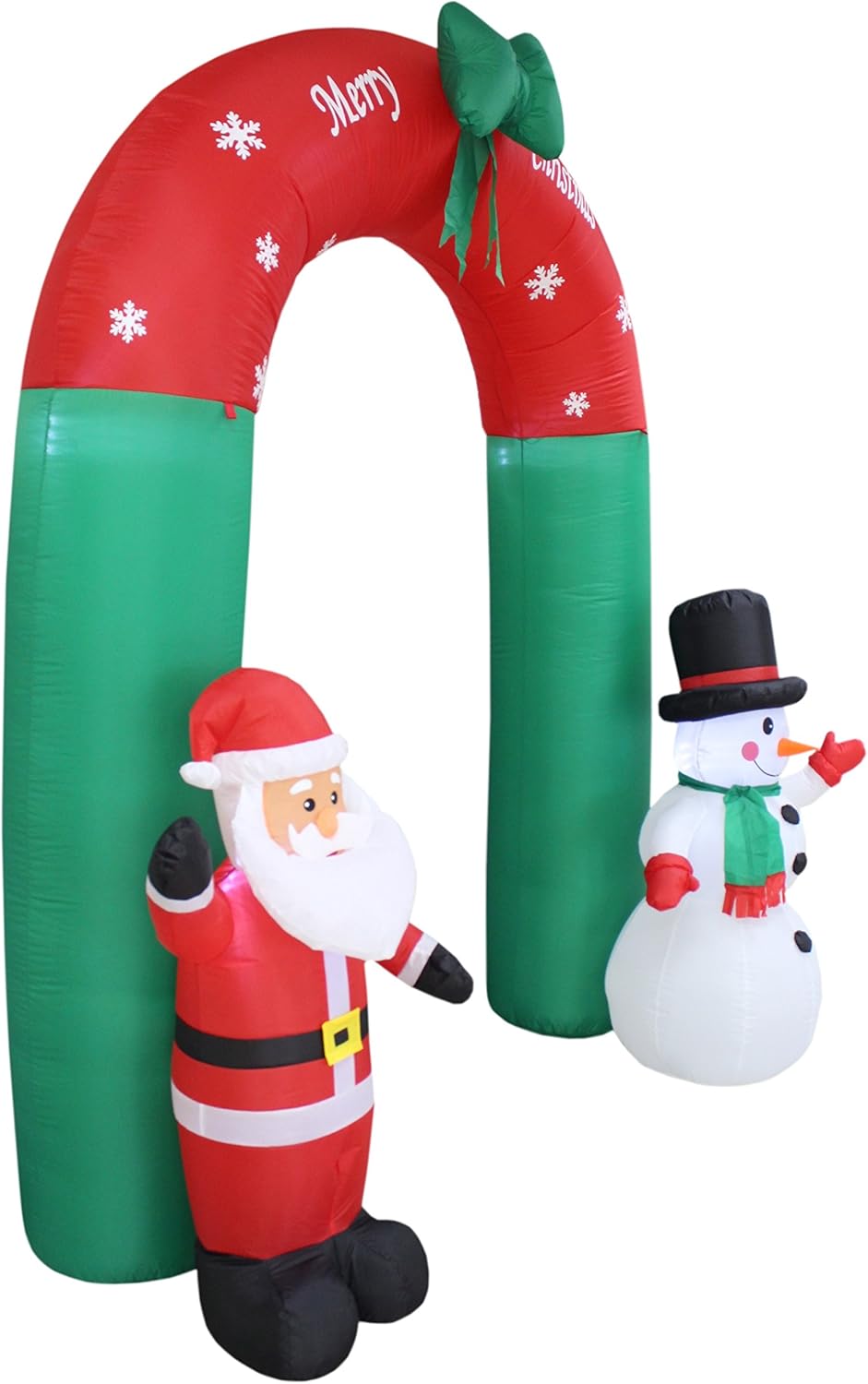 8 FT Tall Lighted Christmas Inflatable Archway with Santa Claus and Snowman – Outdoor Indoor Holiday Decoration with Built-in LED Lights, Self-Inflating Blower, Blow-Up Lawn Yard Display Home Décor - Image 3