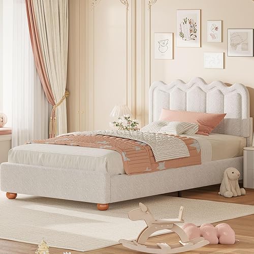 Miniatura 10 de LIDYUK Base de cama Queen con cabecera ajustable, base de cama tapizada en bouclé tamaño Queen, base de cama de plataforma con soporte de madera