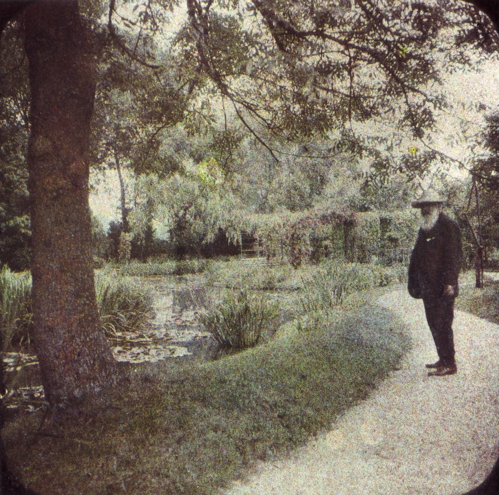 Claude Monet (1840-1926) Nfrench Impressionist Painter In His Garden In Giverny France Autochrome C1917 Poster Print by (18 x 24)