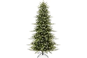 Best Choice Products 7.5ft Pre-Lit Artificial Aspen Christmas Tree, Noble Holiday Décor...