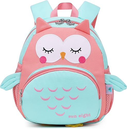 Reqinqin Toddler Backpack for Girls 3D Animal Cartoon Owl School Travel Kids Backpack For Baby Girl Boy 1-5 Years Waterproof Mini Backpack for