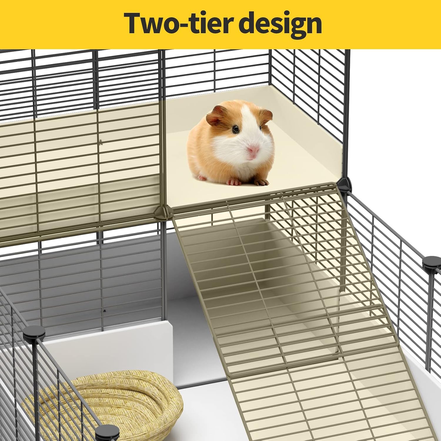 Eiiel Guinea Pig Cages,Indoor Habitat Cage with Waterproof Plastic Bottom,Playpen for Small Pet Bunny, Turtle, Hamster : Pet Supplies