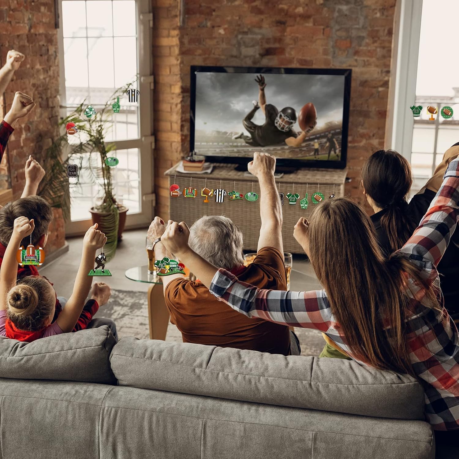 Yulejo 24 Pieces Football Wooden Hanging Ornaments for Christmas Tree Football Cutout Wood Ornament DIY Crafts Decorations Party Favors for Tree Bowl Game Day Decorations Sport Game Day Party Supplies - Image 3