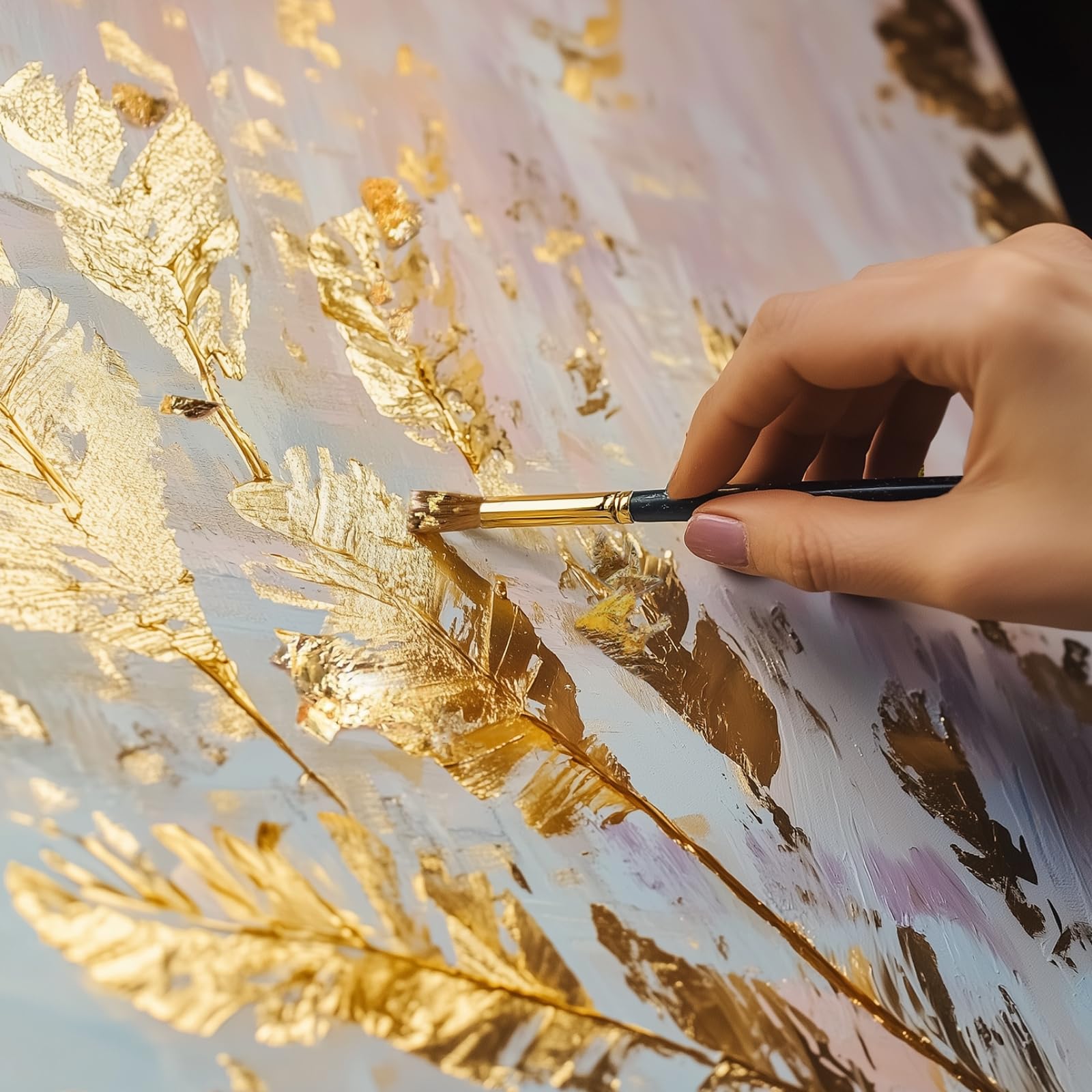Goldfolienblätter 500 Stück, Blatt-Imitat für Nagelkunst, Malerei, Handwerk, Kunstprojekte, Vergoldungsbedarf, professionelles metallisches Dekorpapier