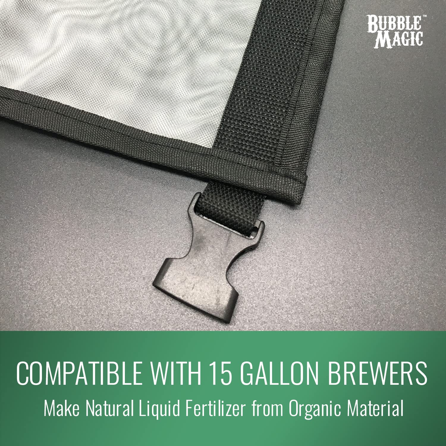 Bubble Magic Compost Tea Bag, Infuser, Strainer, Fine Mesh for 15 Gallon Brewers, Plant Nutrients Extractor, Make Natural Liquid Fertilizer from Organic Material, Small 9.5” x 13”