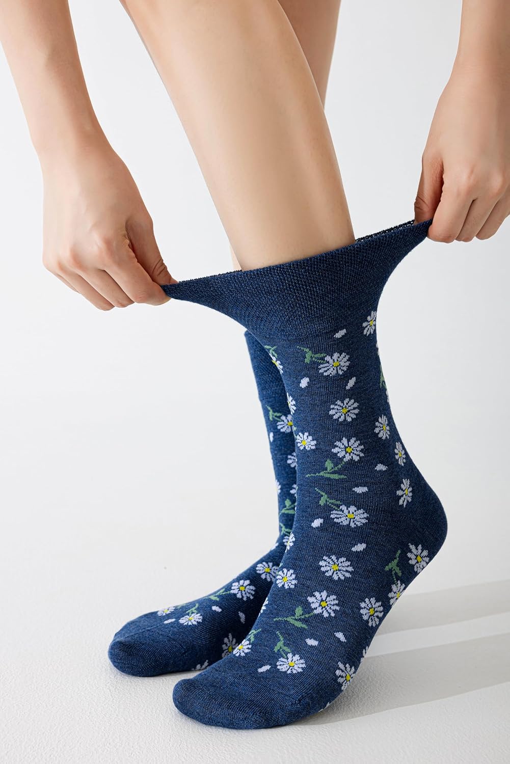 Bamboo Viscose Diabetic Socks for Women, 5 Pairs Non Binding Crew Socks, Edema Neuropathy Socks - Image 2