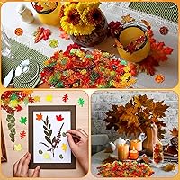 Vista 5 de Frienda 400 piezas de relleno de jarrón acrílico para otoño, mini calabazas, hojas de arce, bellotas de arce, relleno sensorial para manualidades