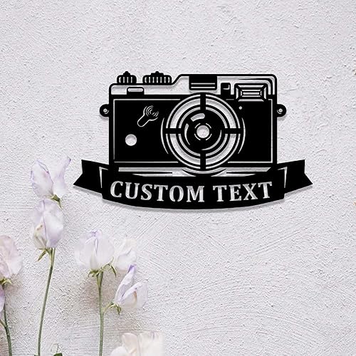 Miniatura 1 de Letrero de fotografía personalizado, decoración de estudio fotográfico, cámara personalizada, arte de pared de metal, fotógrafo, regalo