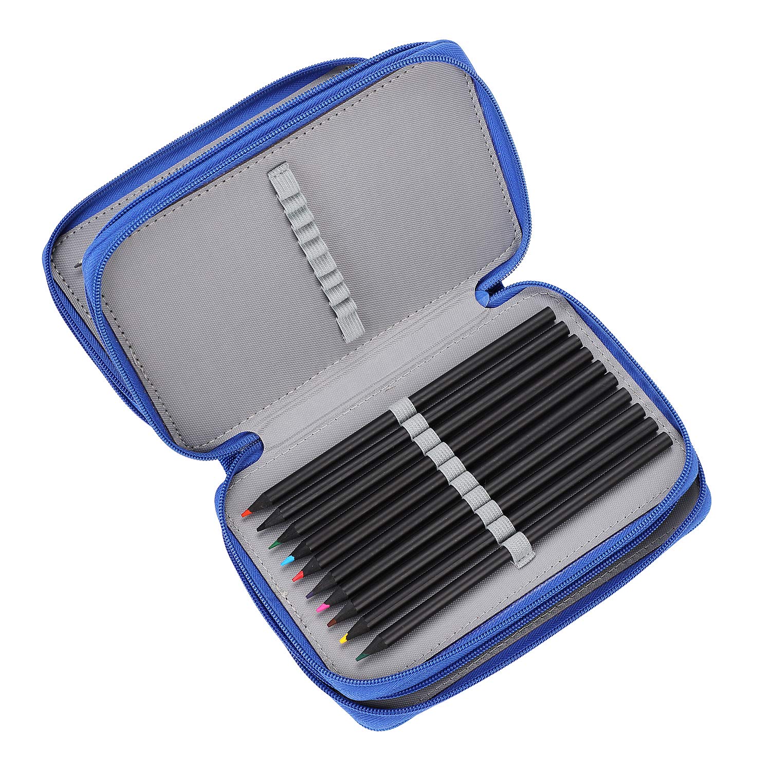 72 inserti porta pennelli per matite colorate, organizer portatile di grande capacità, 4 strati, con cerniera, per scuola, ufficio, artisti, ragazzi