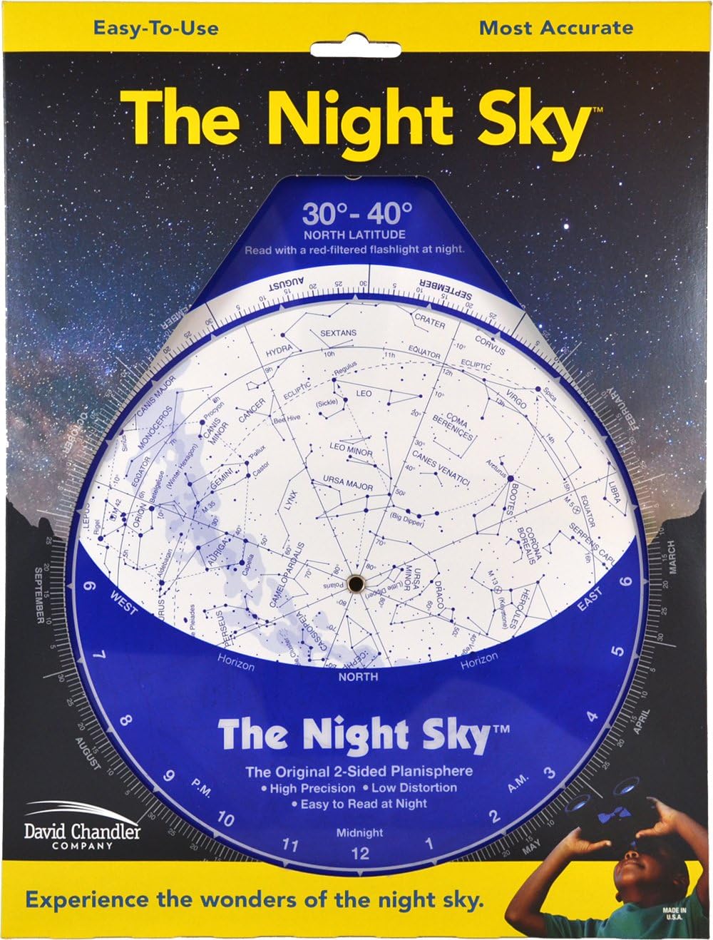 The Night Sky 30°-40° (Large; North Latitude)