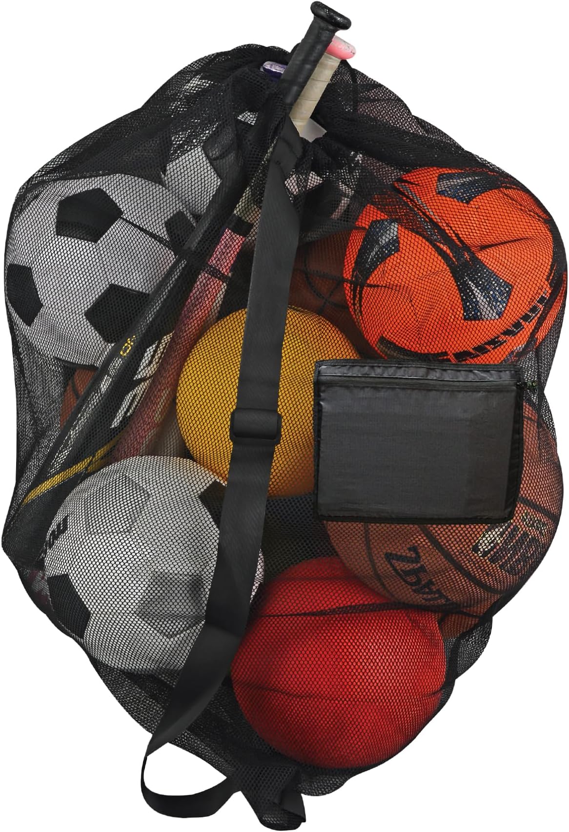 Soccer Ball Bag for Coaches and Players | Sports Equipment or Beach Bag With Shoulder Strap | 30 * 40 Inches Large Mesh for Equipment Storage, Soccer Balls