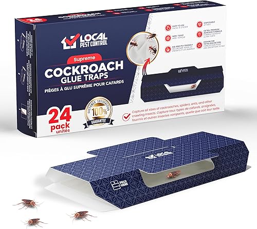 Paquete de 24 trampas para cucarachas  Moteles adhesivos para cucarachas, tableros de pegamento adhesivo para insectos e insectos que se arrastran,