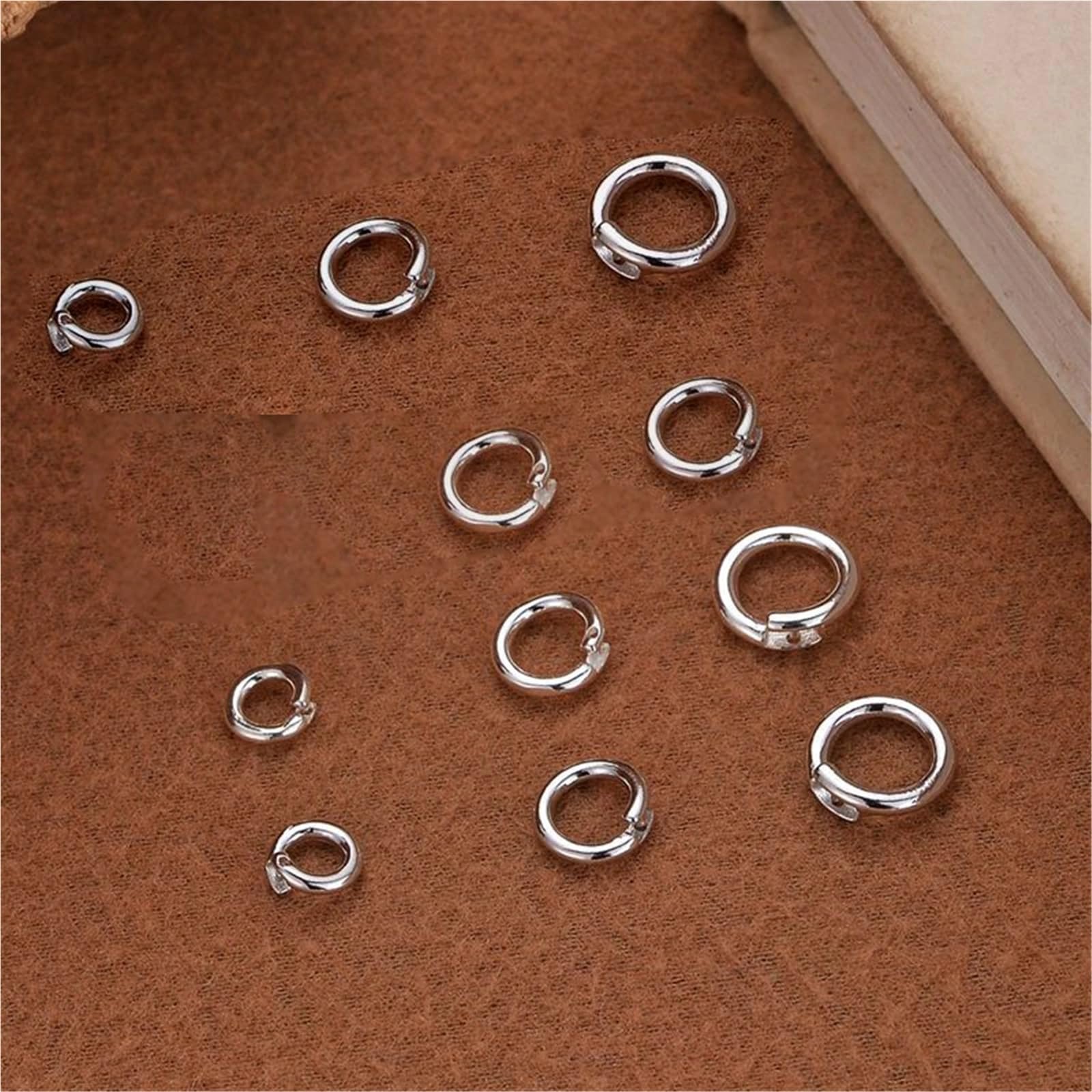 Geschlossene Biegeringe 12 Stück, silberfarbene Biegeringe mit Verriegelung für Schmuck (10 mm)