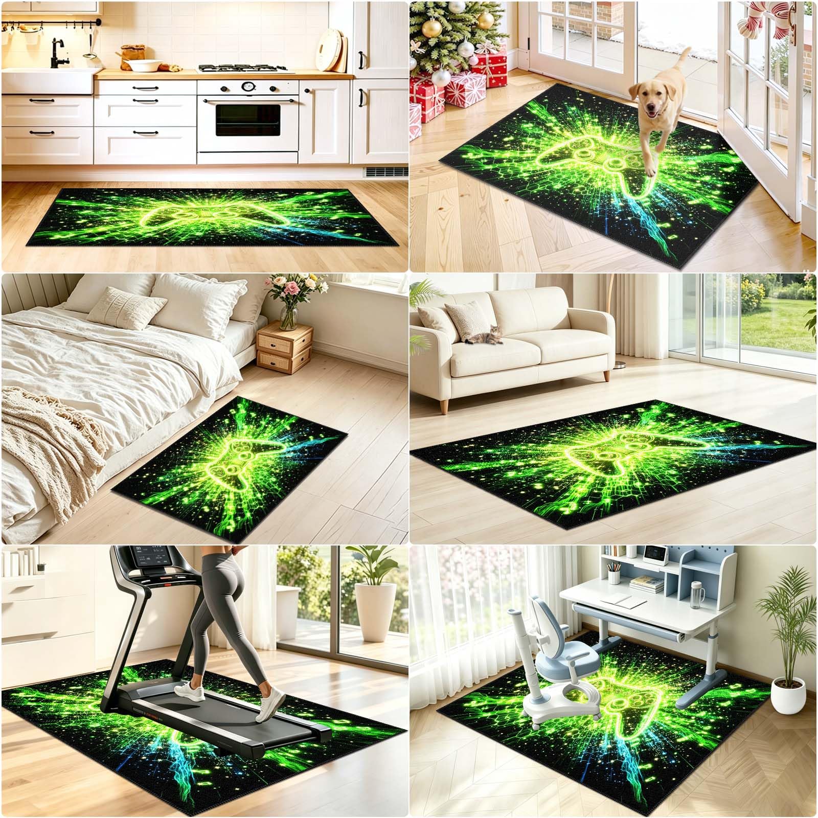 Tappeto Sedia Ufficio Gaming Studio Classico Verde 90x120cm