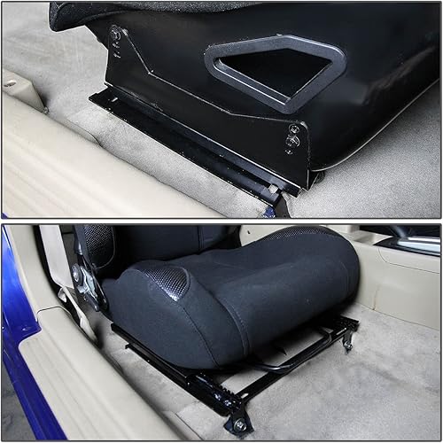Vista 18 de DNA Motoring SBK-LM-350Z - Par de soportes de asiento de acero extensible de montaje bajo compatibles con 350Z 03-09, color negro