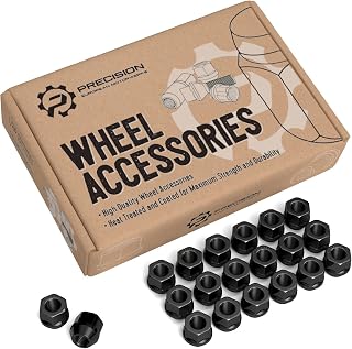 20pcs Black Open End Lug Nuts - Metric 14x1.5 Thread Size - 0.81" Length - Cone Conical Taper Acorn Seat - 19mm 3/4" Hex Head - Compatible with Many Acura Honda Lexus Kia Mazda Mitsubishi Toyota