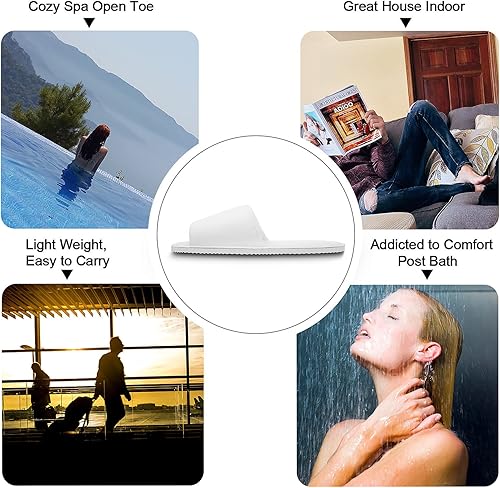 Miniatura 4 de AhfuLife Pantuflas de spa 510 pares de pantuflas de hotel, pantuflas desechables con punta cerrada, pantuflas de invitados, pantuflas