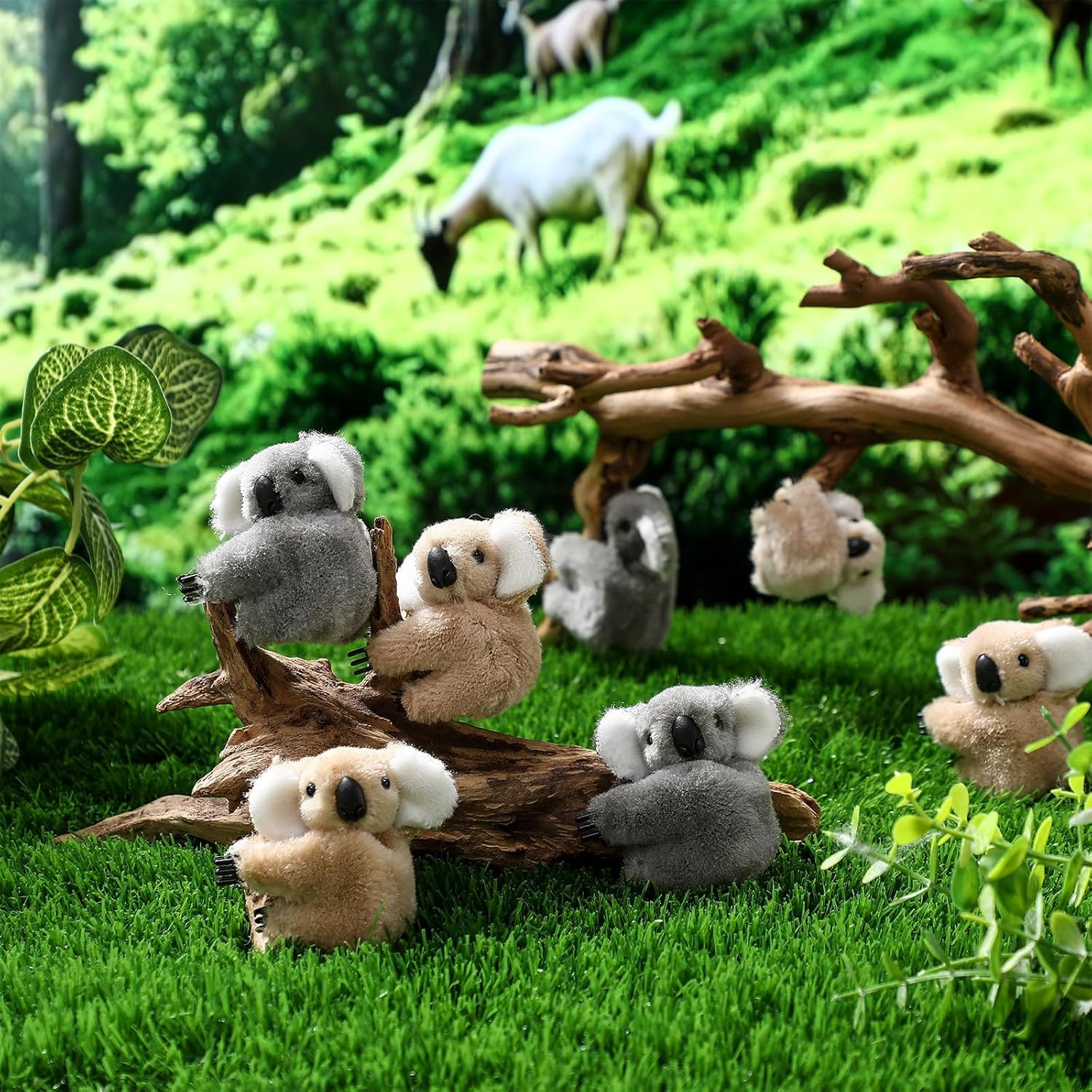 Moucuny 30 Pcs Koala Clip Koala Pencil Toppers 2.76" and 2" Mini Animal Bear Stuffed Plush Animal Toy Gifts for Party Office Home Supplies Piñata Stuffer Purse Charm Hangings