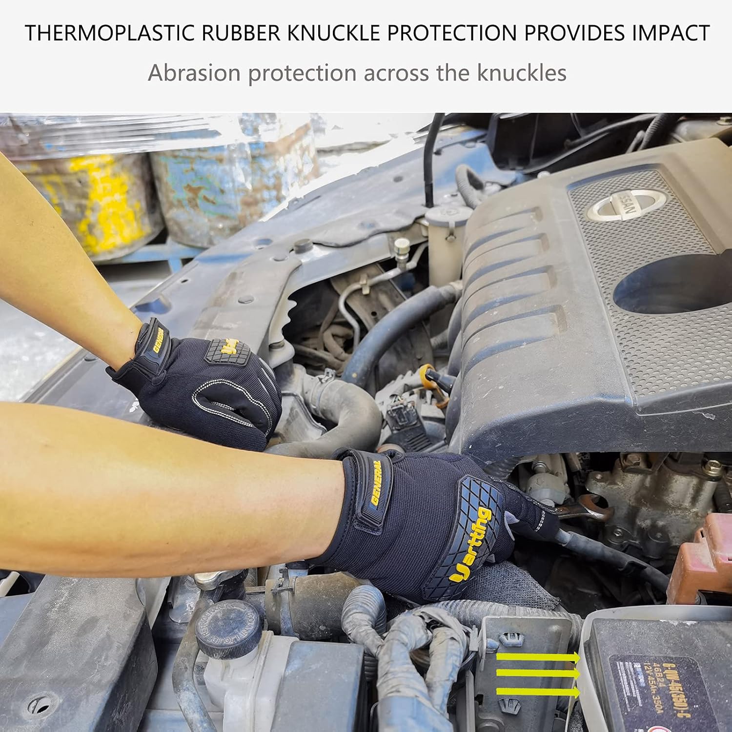 Utility Safety Work Gloves for Men, High Abrasion Resistance,2 Pairs Flexible Breathable Mechanic Working Gloves, Excellent Grip for Driver Gardening (M-2 Pairs,Black) - - 