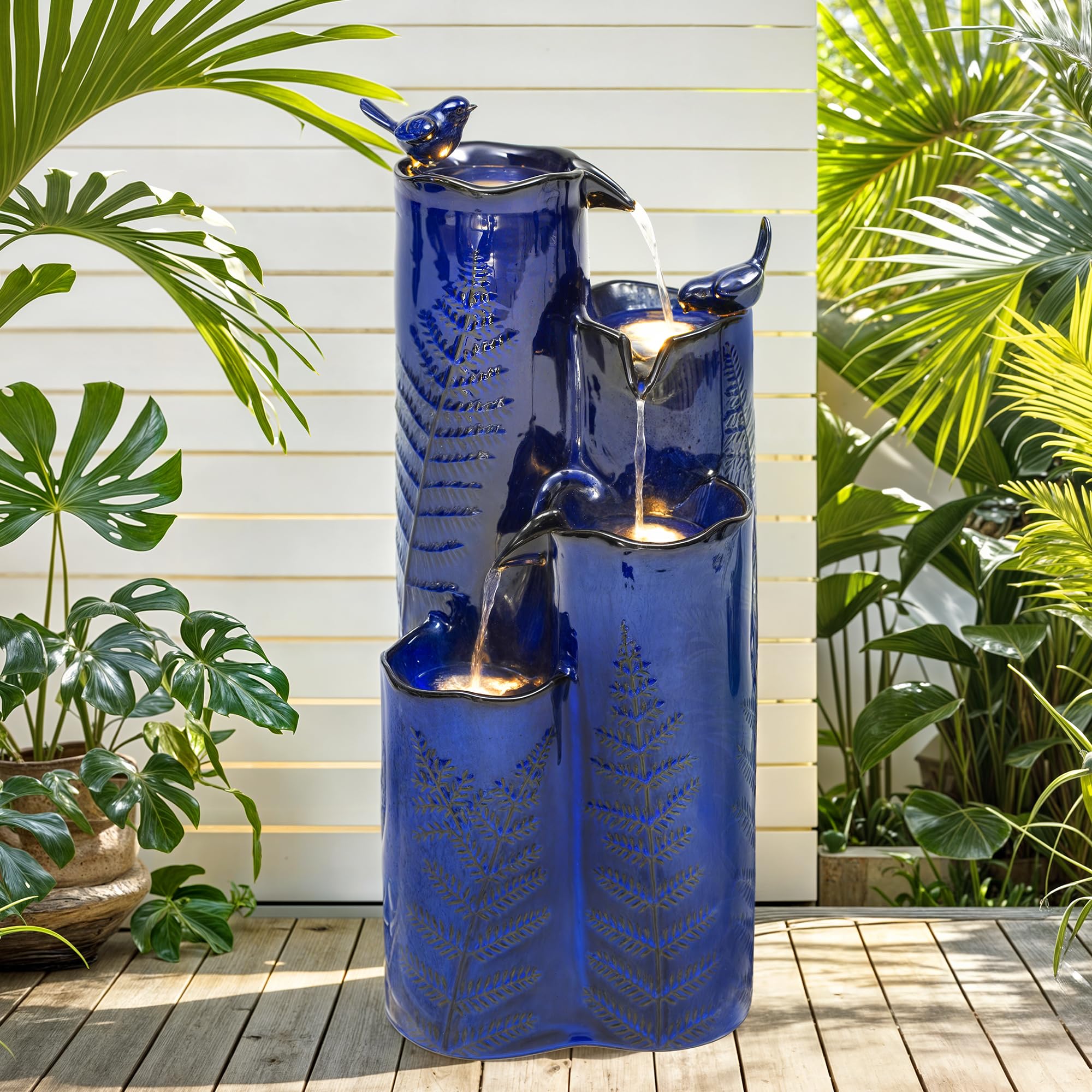 Autodaya 4-Tier Ceramic Fountain