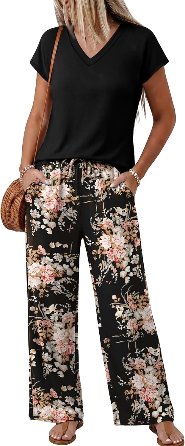 WIHOLL 2 Piece Sets for Women Summer Spring Vacation Outfits Lounge Sets Resort Wear 2026 Travel Fashion Matching Clothing