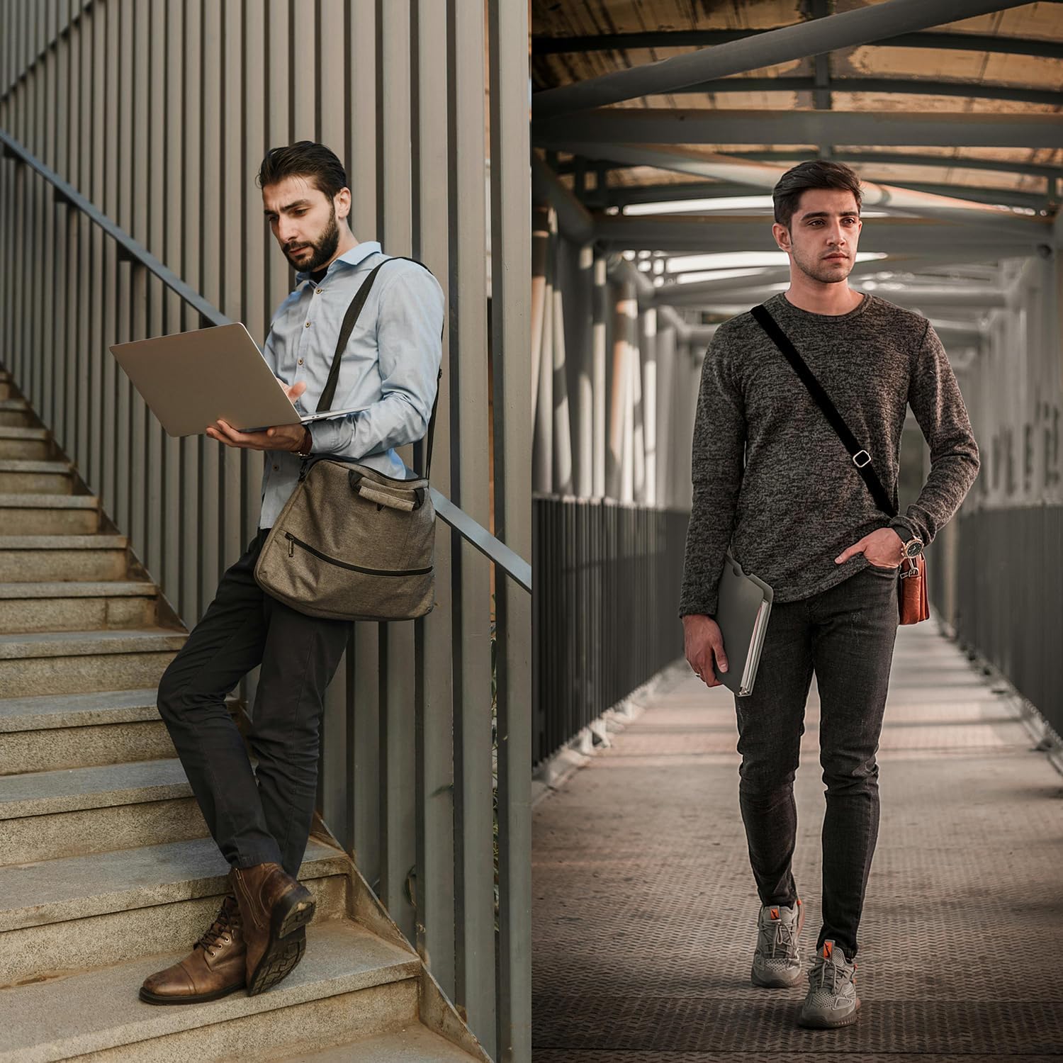 1" Wide Purse Straps Replacement Crossbody Bags Shoulder Guitar Strap for Handbags Sports Laptop Duffel Canvas Camera Bag - Black Belt,Silver Clips - Image 3