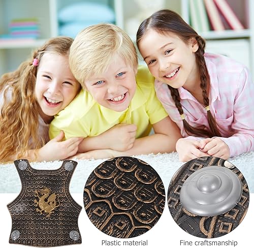 Miniatura 4 de TOYANDONA Escudo infantil de juguete medieval escudo para niños, juguetes para niños, 2 piezas, soldado, juego de rol, disfraz retro