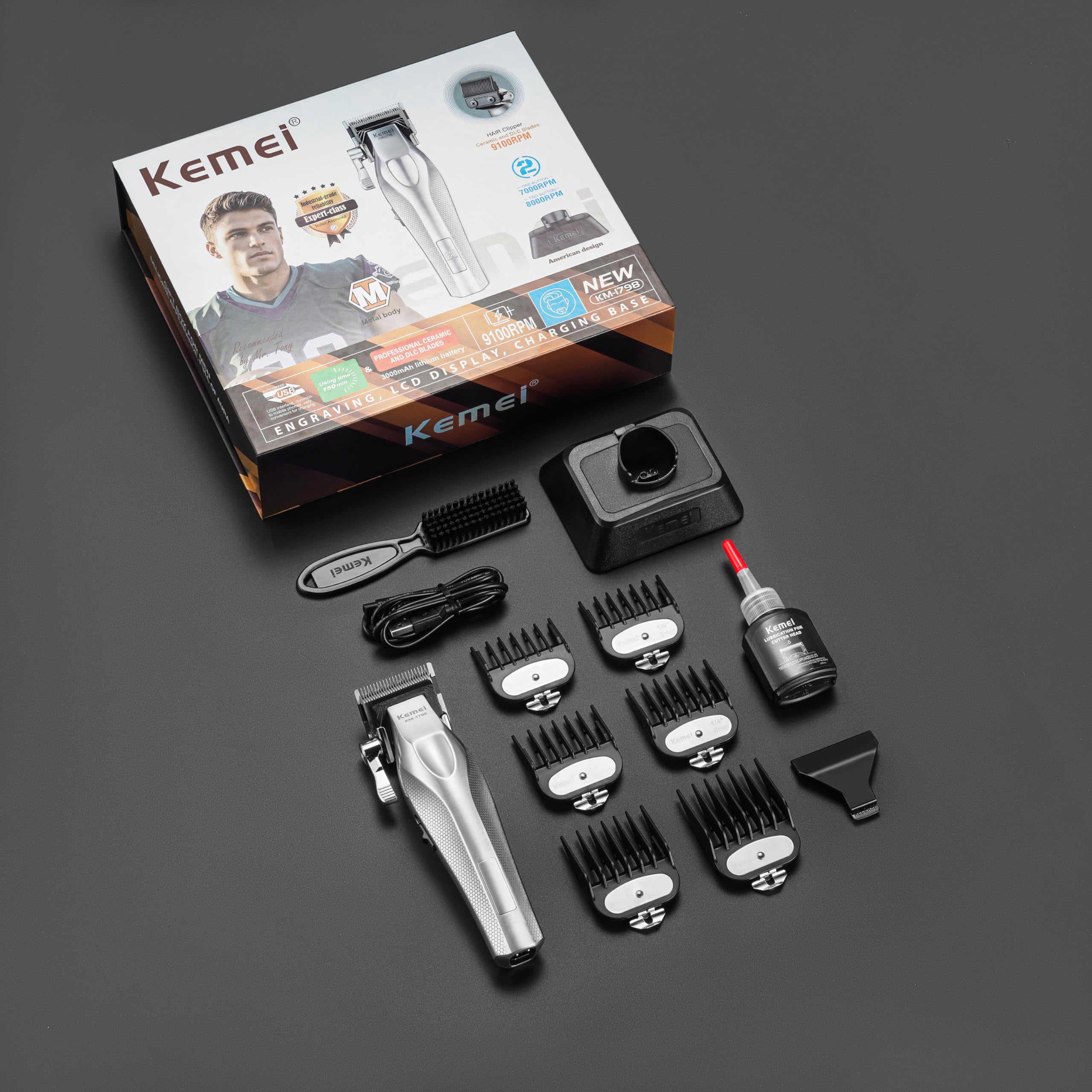 Amazon.co.jp: KEMEI プロフェッショナルバリカン、男性用コードレス