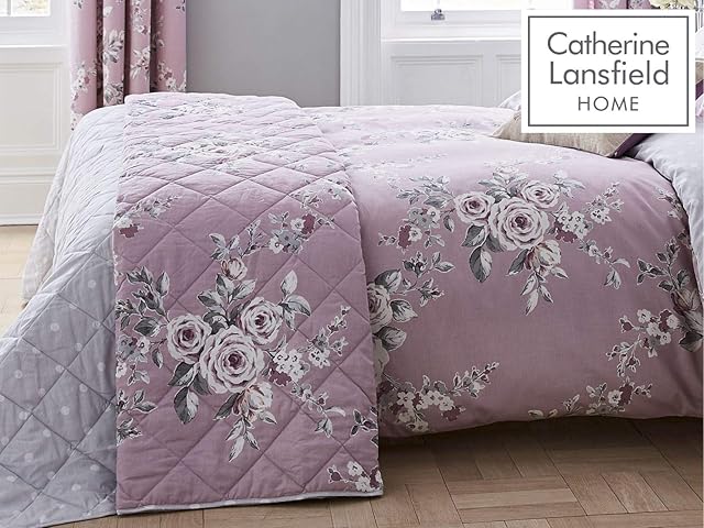 Catherine Lansfield Canterbury Easy Care 220 x 230 cm Bedspread Heather