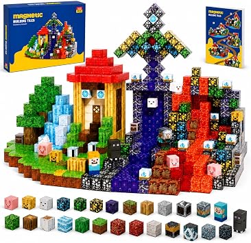 Magnetic Building Blocks 150PCS, 0.8in Stacking Cubes STEM Toy Kids Ages 3+