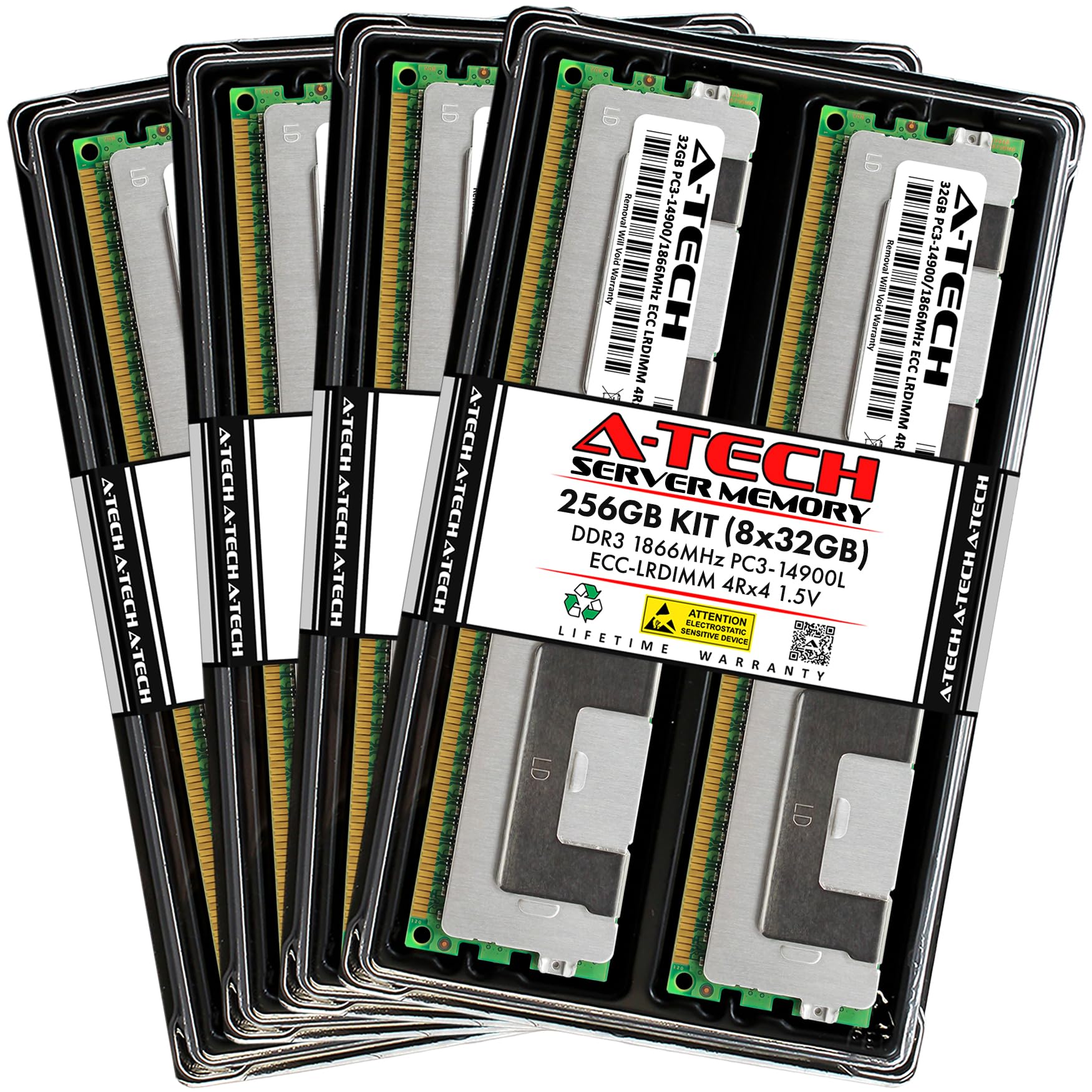 A-Tech 256GB Kit (8x32GB) DDR3 1866MHz PC3-14900L ECC LRDIMM 4Rx4