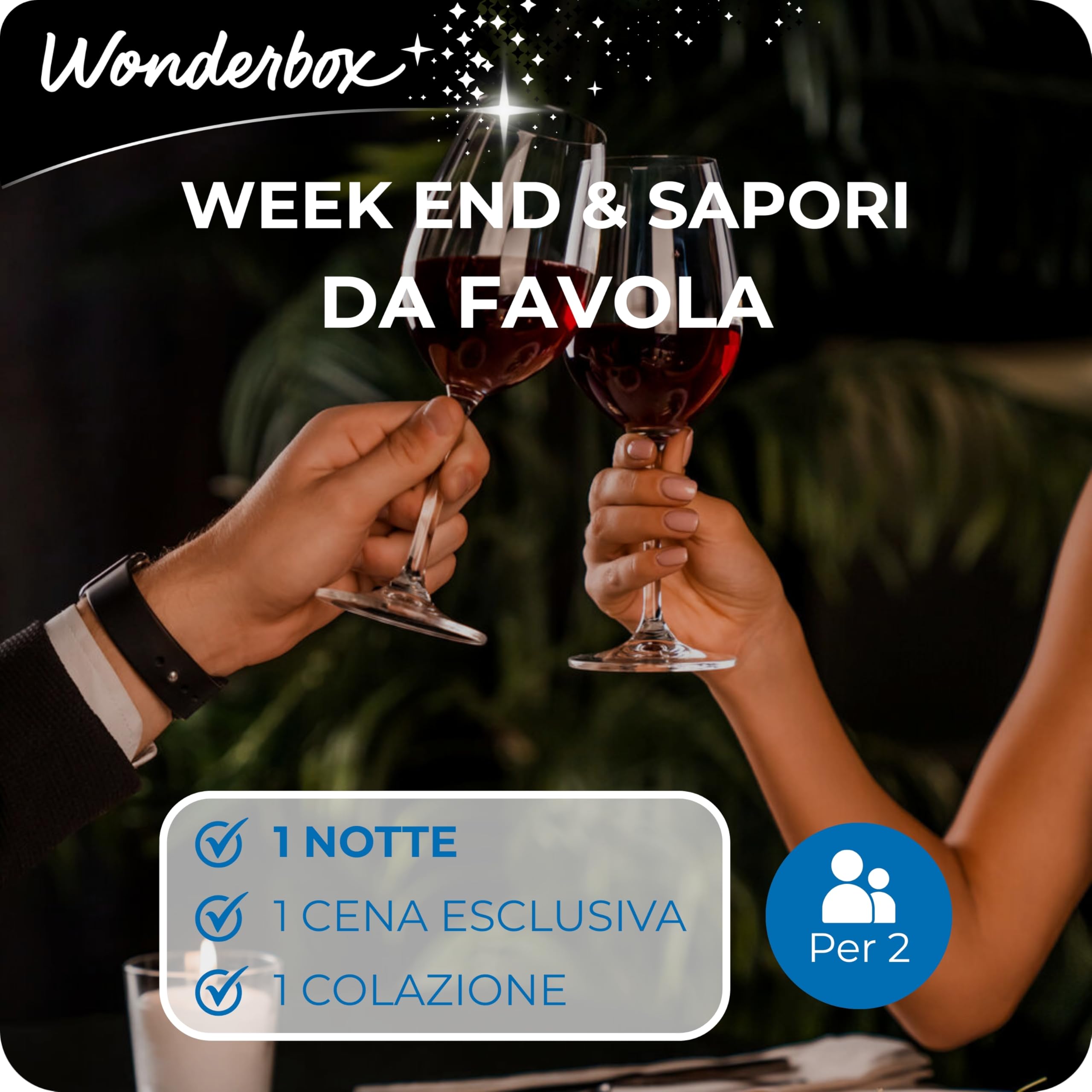 WONDERBOX - Cofanetto Regalo - Week End & sapori da Favola - per 2 Persone | 1 notte + colazione + 1 cena esclusiva - Più di 170 soggiorni - Hotel 5* e 4*, Grand Hotel, Resort, Spa Hotel