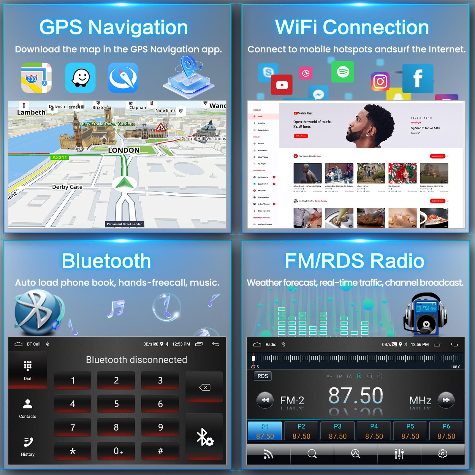 [2G+64G]Inefala Android 15 Autoradio per Chevrolet Epica Tosca Captiva Aveo con Wireless Carplay Android Auto, 9 Pollici Touchscreen Stereo Auto Bluetooth con Navi GPS WiFi RDS/FM SWC Retrocamera Mic