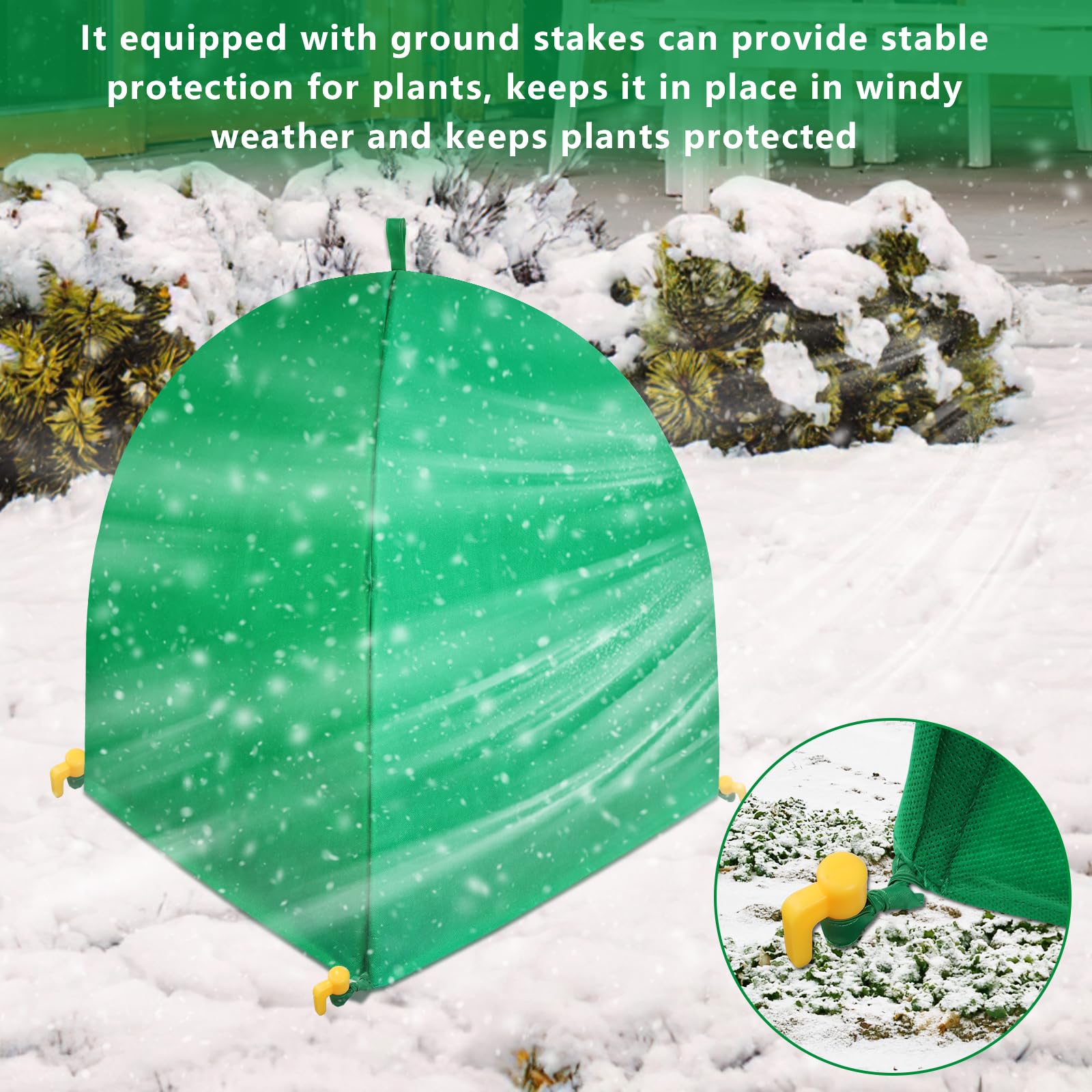Paquete de 2 cubiertas de invierno para plantas, protección contra congelación, cubiertas de arbustos para protección contra heladas de invierno para plantas en invierno, tienda de campaña cálida para