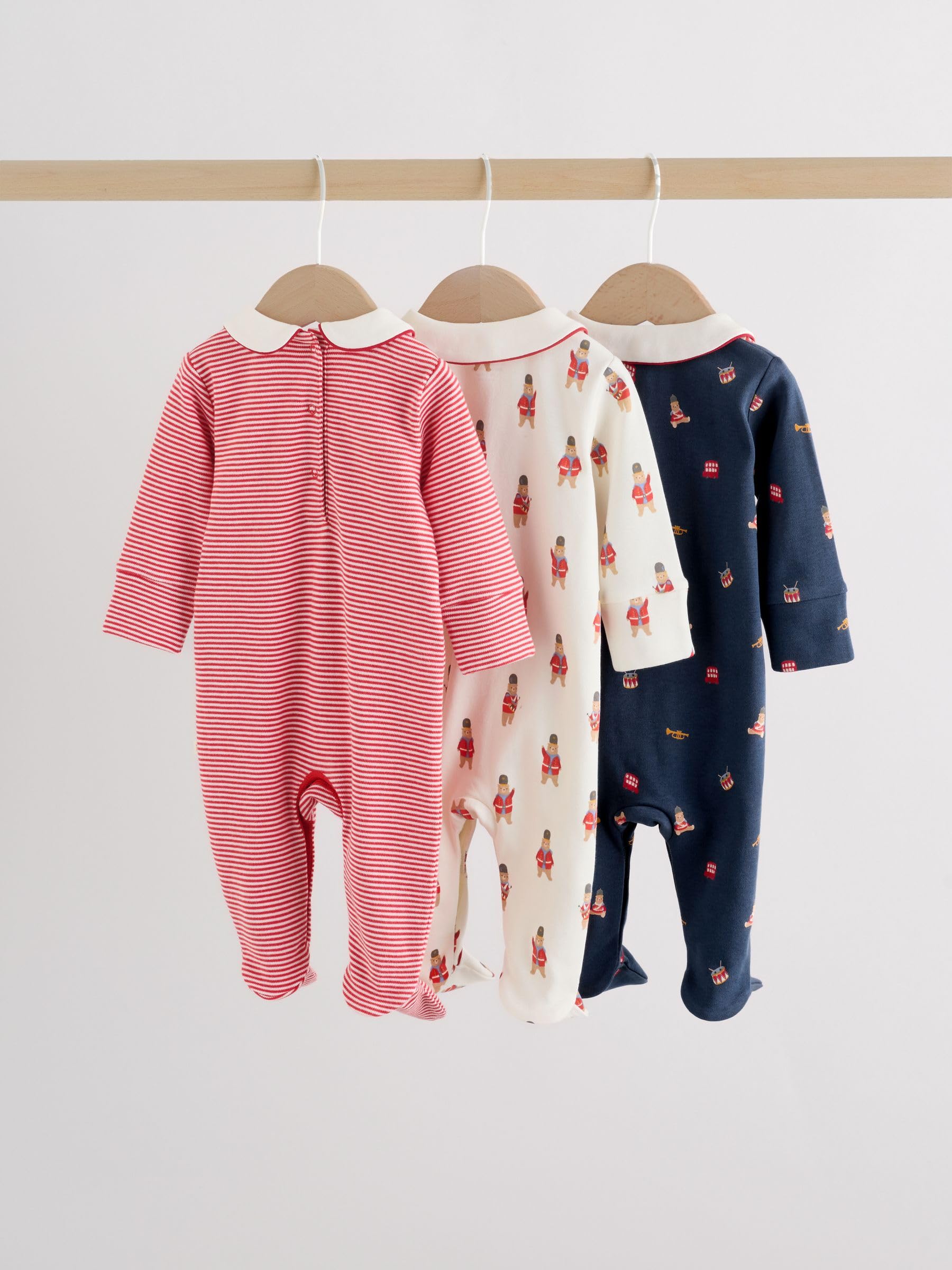 NEXT Bebés niño Pack de 3 Pijamas Tipo Pelele de bebé