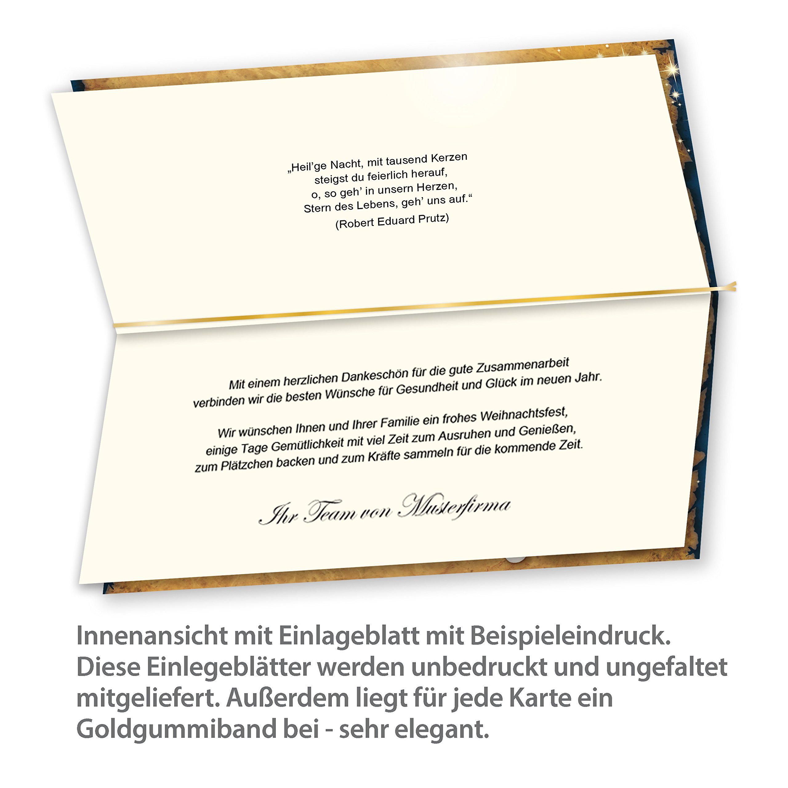 tatmotive Nordpol Express Weihnachtskarten Set (100 Sets) mit Umschlag und mit Einlegeblätter Einleger zum bedrucken