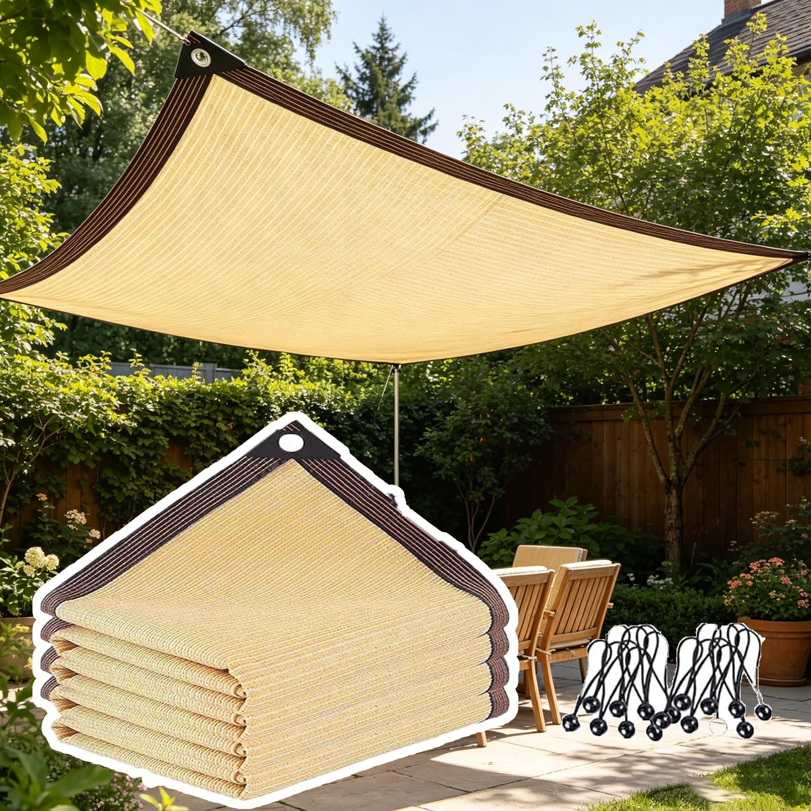 Pink Palm 4x5 FT,Beige Garden Sun Shade Netting,Cool Area Cloth Mesh Tarp, for Garden, Vegetables, Flowers, Potted Plants Heat Protection