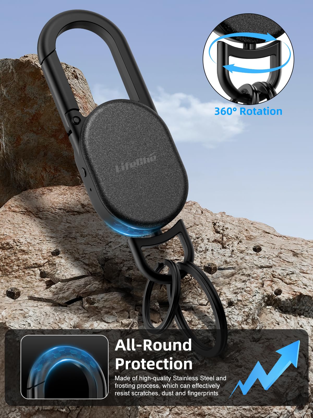 Portachiavi Bluetooth - Trova chiavi tracker WiFi con posizione GPS + allarme bidirezionale