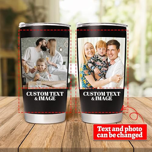 Miniatura 2 de Enterprise - Vaso de café personalizado con imagen, texto, nombre, logotipo, foto personalizada, vaso de acero inoxidable de 20 onzas con tapa y