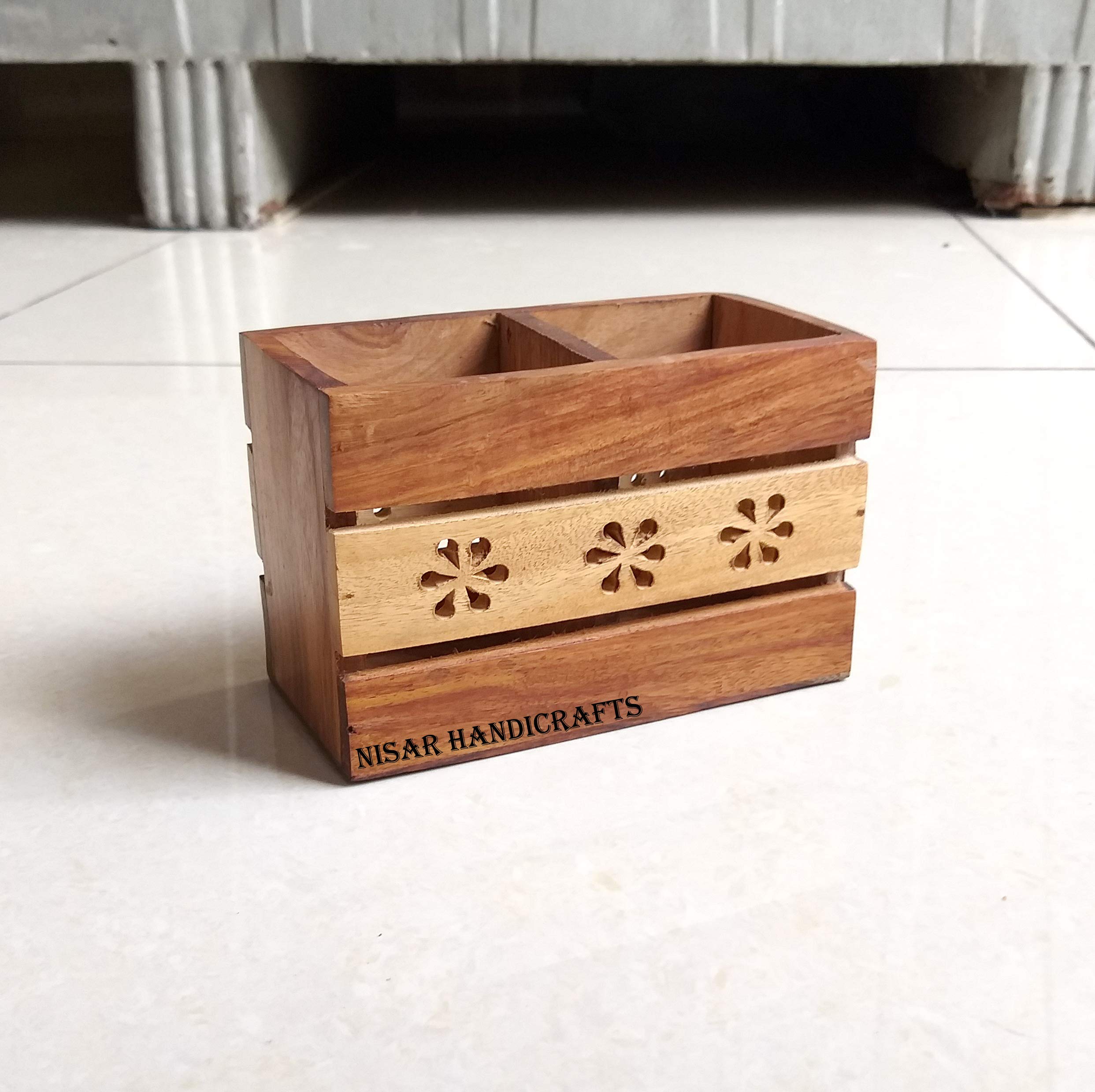 Wooden Cutlery Holder - Decorlay Sheesham Stand -3 Wooden Cutlery Holder - Decorlay Sheesham Stand -3
