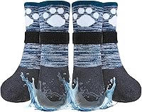 Vista 17 de BEAUTYZOO Calcetines antideslizantes para perros, zapatos para perros para pavimento caliente/frío, nieve y días de lluvia, botines de agarre
