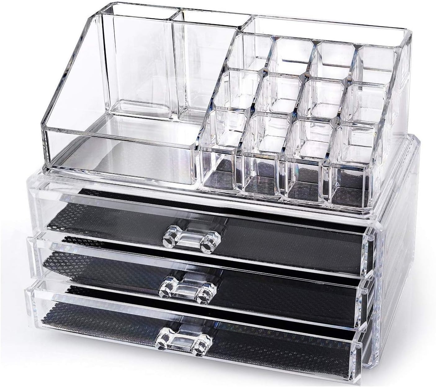 Acrylic Cosmetic And Jewelry Storage, White - 3 Large Drawers