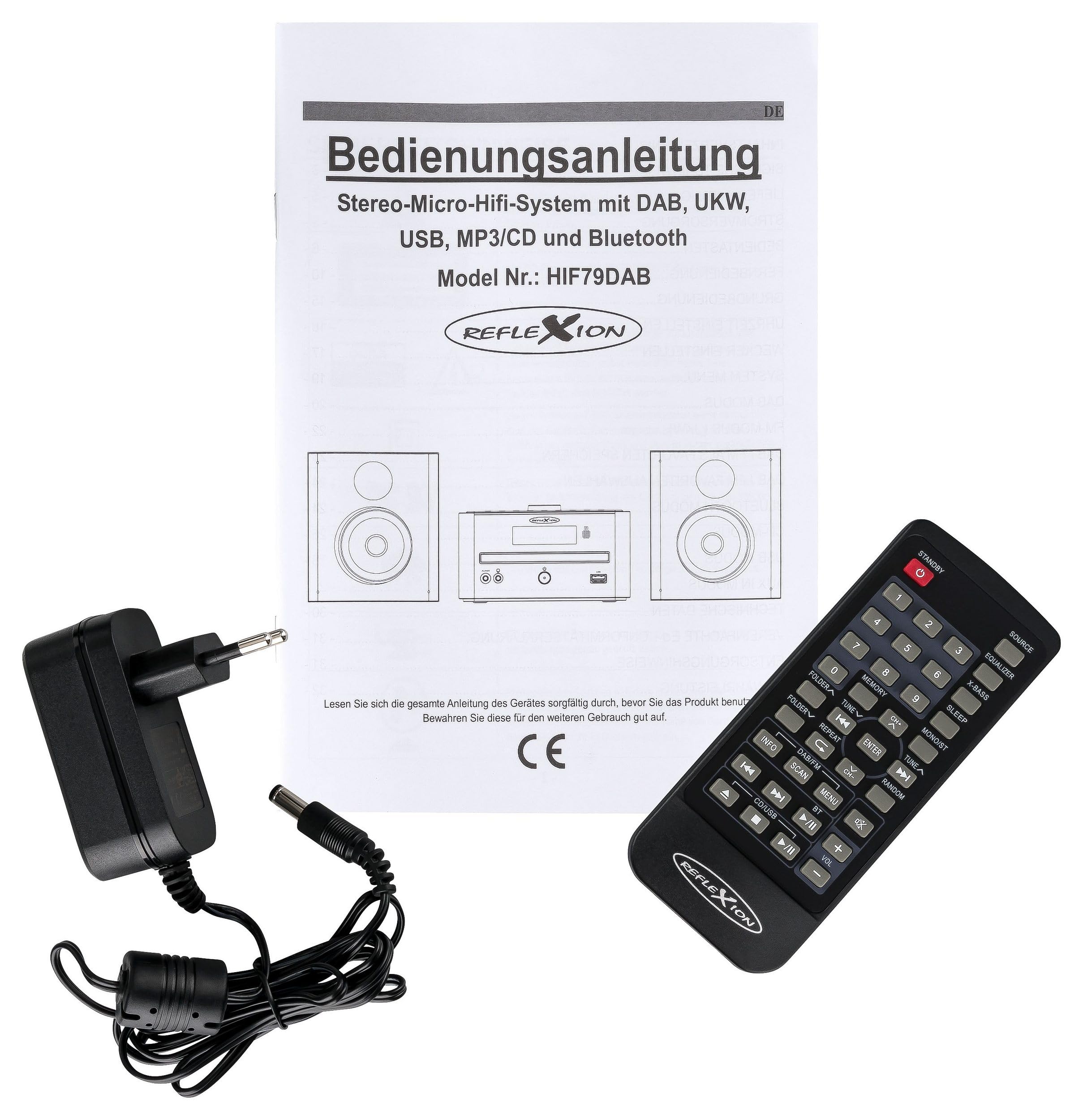 Reflexion HIF79DAB HiFi-Stereoanlage 2x40Watt Max. Musikleistung, CD/MP3, DAB+ Digitaltuner, Bluetooth, Streaming, USB/MP3, Alarm/Uhr/Sleeptimer, Schwarz