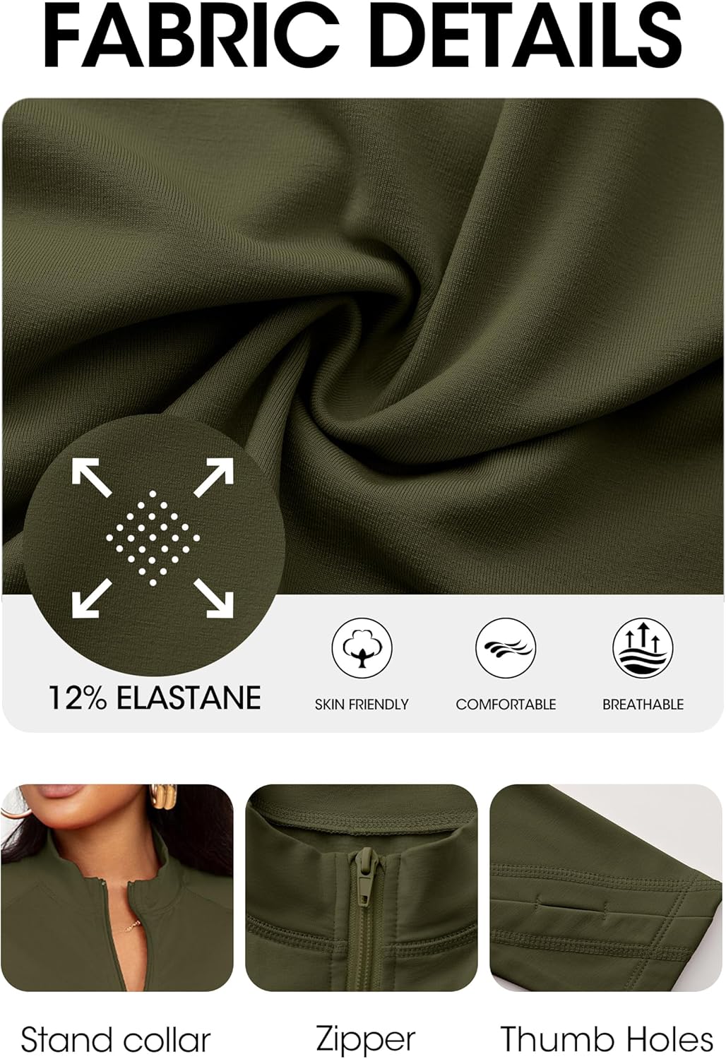 CLOCOR Workout Sets for Women - 2 Piece Yoga Outfits Long Sleeve Zip Up Jacket with Thumbholes Gym Leggings Tracksuit - Image 6